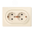 Розетка двойная, в сборе, с заземлением винтовые  онтакты, цвет бежевый (серия Florence) OneKeyElectro 2172790