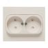 Стокгольм Розетка 2-местная б/з 10А белая с защ. штор. EKF EXR10-102-10