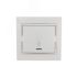Мира Выключатель 1клавишный проходной с подсветкойбелой вставкой Lezard 701-0202-114