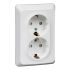 ЭТЮД Розетка двойная скрытой установки с заземлением со шторками 16А 250B, белый SE (Systeme) PC16-108B