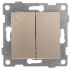 GUSI Bravo МЕХАНИЗМ Выключатель двухклавишный, скрытая  установка,  10А, 250В. Цвет: шампань GUSI Electric С10В2-027
