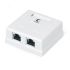 Розетка компьютерная RJ-45(8P8C), категория 6, экранированная, двойная, внешняя, Dual IDC Cabeus WS-8P8C-Cat.6-SH-2