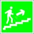 Знак безопасности NPU-3413.E15''Напр. к эвакуац. выходу по лестн. вверх (прав.)'' Белый свет a16526