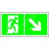 Знак безопасности BL-3517.E36''Напр. к эвакуационному выходу направо вниз'' Белый свет a18609