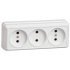OKTAVA Розетка 3-местная без заземления для открытой установки 10А РС23-2-ОБ белый IEK