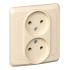 ЭТЮД Розетка двойная скрытая без заземления без шторок бежевая SE (Systeme) PC16-005K