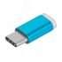 Переходник USB Type C М на Micro USB 2.0 F, голубой Greenconnect GCR-UC3U2MF-BL