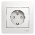 GLOSSA Розетка с заземлением со шторками в сборе белая SE (Systeme) GSL000144