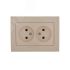 Розетка RAIN двойная без заземления керамика крем Lezard 703-0303-128