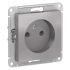 Розетка ATLASDESIGN без заземления 16А механизм алюминий SE (Systeme) ATN000341