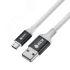 Кабель Micro USB, 1.5 м., AL белый-черный нейлон, быстрая зарядка Greenconnect GCR-53269