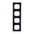 KARINA Рамка 4-ая вертикальная б/вст чёрный бархат (10шт/120шт) Lezard 707-4200-154