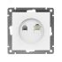 Розетка компьютерная+телефонная серия Афина, с/у, 1А, RJ45, RJ12, белая (еврослот) Универсал A0052