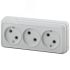 Розетка Intro Quadro 2-205-01 без заземления трехместная 3х2P, 16А-250В, IP20, ОУ, белый ЭРА Б0053809