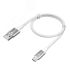 Кабель Micro USB, 0.5 м., AL белый-серебро нейлон, быстрая зарядка Greenconnect GCR-52462