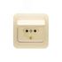 Mimoza крем/крем розетка с крышкой (керамика) Makel 25009