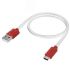 Кабель Micro USB, 1 м., белый-красный, быстрая зарядка Greenconnect GCR-53215