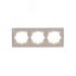 Рамка RAIN 3-ая горизонтальная крем с боковой вставкой Lezard 703-0303-148