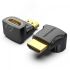 Адаптер переходник HDMI v2.0 19M на 19F, угол 90, контакты позолоченные Vention AIOB0