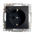 Розетка 1-местная с/з, серия Катрин, черный, STEKKER GLS16-7110-05