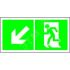 Знак безопасности BL-2010B.E33''Напр. к эвакуационному выходу налево вниз'' Белый свет a18140