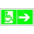Знак безопасности BL-3015A.E73''Напр. движения к эвакуац. выходу МГН направо'' Белый свет a18560