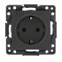 Стокгольм Механизм Розетки 1-местной с/з 16А черный с защ. штор. EKF EZR16-028-10