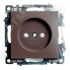 Розетка одноместная с защитной шторкой (механизм) б/з, 250В, 10А, серия Катрин, шоколад Stekker STEKKER GLS10-7109-04 49025