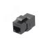 Адаптер проходной (coupler) RJ-45(8P8C) формата Keystone Jack Hyperline CA2-KJ-C6-BK