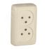 Розетка двойная наружная с изоляционной пластиной слоновая кость HEGEL РА16-143-01