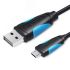 Кабель USB 2.0 AM на micro B 5pin, 1.5 м., черный Vention VAS-A04-B150
