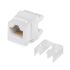 Вставка Keystone Jack RJ-45(8P8C), 180 градусов, категория 6A, Dual IDC (110&Krone type), белая Cabeus KJ-RJ45-Cat.6A-180