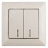 Выключатель Intro Solo 4-105-02 двухклавишный с подсветкой, 10А-250В, IP20, СУ, слоновая кость ЭРА Б0053594