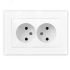 Розетка двухместная серия Афина б/з, с/у, 16А, 220В, белая (еврослот) Универсал A0102