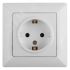 Розетка Intro Solo 4-206-01 с заземлением 2P+E Schuko со шторками, 16А-250В, IP20, СУ, белый ЭРА Б0053681