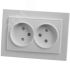 Розетка 2-местная б/з, серия Эрна, белый, STEKKER PST10-9013-01