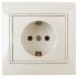 Розетка Intro Plano 1-206-02 с заземлением 2P+E Schuko со шторками, 16А-250В, IP20, СУ, слоновая кость ЭРА Б0053924