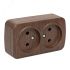 Розетка 2-местная ОП Минск 10А без заземления темное дерево EKF EGR10-102-40