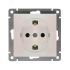 Розетка одноместная серия Афинас/з, с/у, 16А, 220В, жемчуг (еврослот) Универсал A0028-OBr