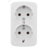 Розетка Минск 2-местная ОП 16А с заземлением белая EKF EGR16-128-10
