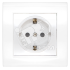 Розетка Бриллиант с заземлением с защитной шторкой белая Универсал 7947632