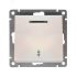 Выключатель одноклавишный проходной с подсветкой серия Афина, с/у, 10А, 220В, жемчуг (еврослот) Универсал A0125-OBr