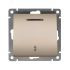 Выключатель проходной одноклавишный с подсветкой серия Афина , с/у, 10А, 220В, шампань (еврослот) Универсал A0125-Br