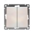 Выключатель двухклавишный серия Афина, с/у, 10А, 220В, жемчуг (еврослот) Универсал A0023-OBr