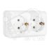 Олимп Розетка двойная с заземлением белая наружная Универсал О0128