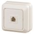 Розетка телефонная RJ11, ОУ, Quadro, сл.кость, 2-302-02 ЭРА Б0027662