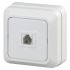 Розетка телефонная RJ11, ОУ, Quadro, белый, 2-302-01 ЭРА Б0027661