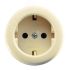 Розетка наружная с заземлением круглая (керамика) Makel 16011