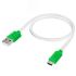 Кабель Micro USB, 0.5 м., белый-зеленый, быстрая зарядка Greenconnect GCR-53225