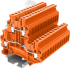 Клемма TU 2-уровневая винтовая, сечение 4 мм. кв., оранжевая SUPU TUD4-2-OG